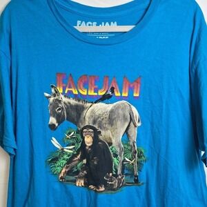 Rooster Teeth Face Jam Menagerie T-shirt, Blue, Unisex Size XL
